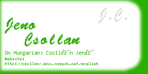 jeno csollan business card